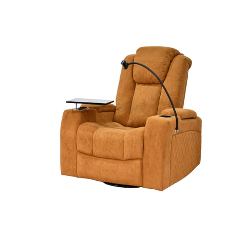 كرسي الملوك استرخاء هزاز دوار مع رف طاولة برتقالي