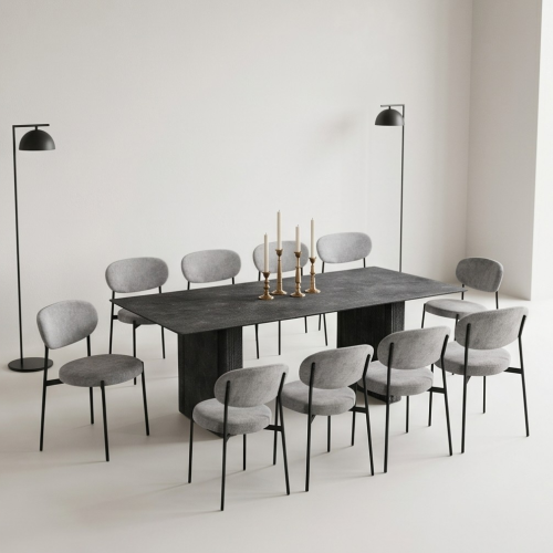 طاولة طعام خشب 10 كرسي M-034 GREY