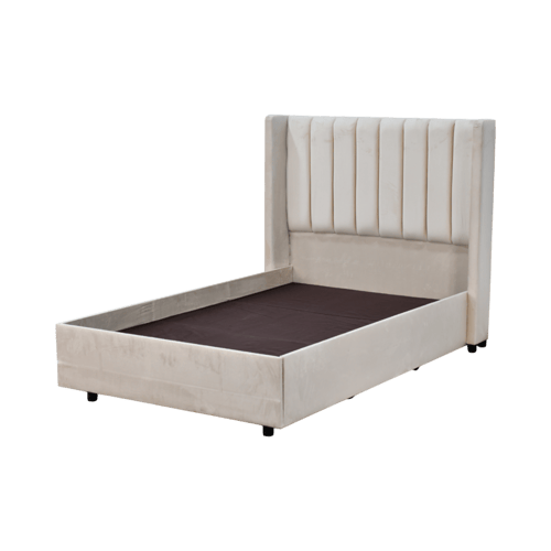 سرير خشبي بتنجيد مخملي فاخر 120×200 سم