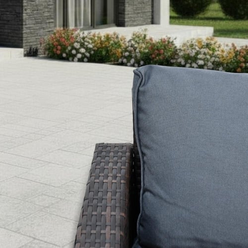 جلسة خارجية 6 مقاعد بطاولات مع تخزين رمادي