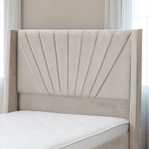 سرير خشبي بتنجيد مخملي 120×200 سم