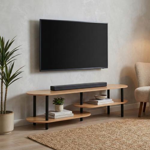 وحدة تلفاز مودرن خشب بهيكل معدني 180 سم