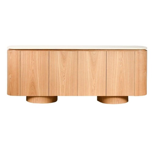 دولاب بوفيه صالة مودرن خشبي بسطح رخامي فاخر