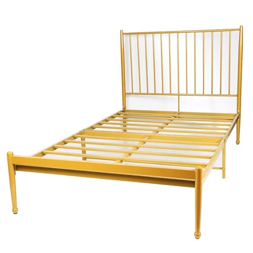 سرير معدني 200x180 سم ذهبي