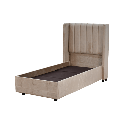 سرير خشبي بتنجيد مخملي فاخر 90×190 سم