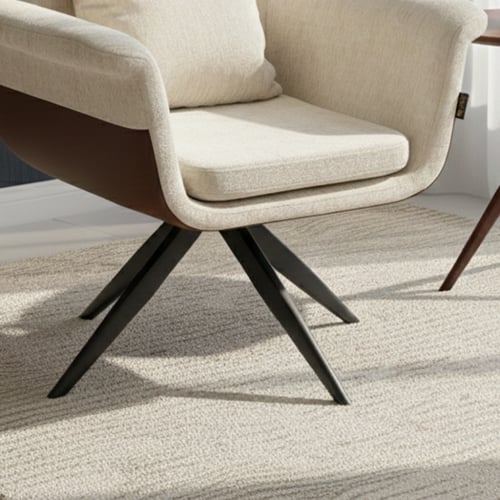 كرسي مفرد مودرن قماشي بقاعدة معدنية