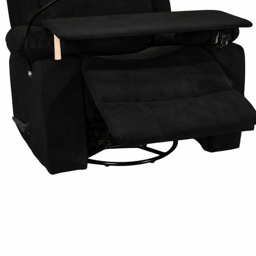 كرسي استرخاء هزاز دوار بطاولة وحامل جوال اسود