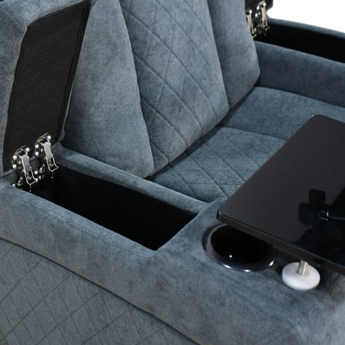 كرسي الملوك استرخاء هزاز دوار مع رف طاولة رصاصي غا...