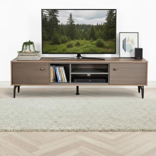 وحدة تلفاز مودرن خشبية 160 سم