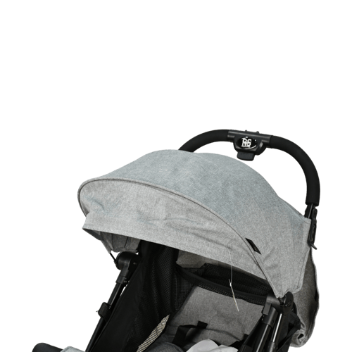 عربة أطفال قابلة للطي قماش بهيكل معدني رمادي