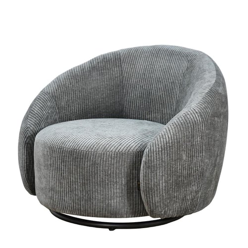 كرسي استرخاء دوار قماشي فاخر رمادي غامق