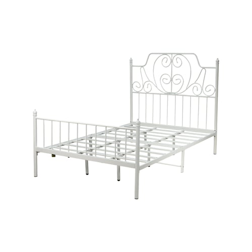 هيكل سرير معدني أبيض 200×140 سم
