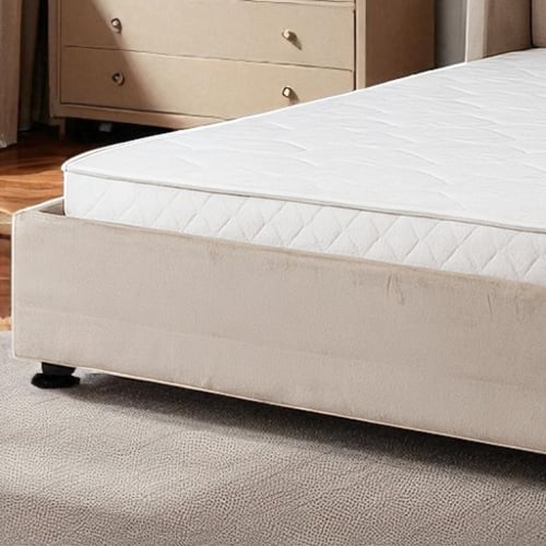 سرير خشبي بتنجيد مخملي 140×200 سم