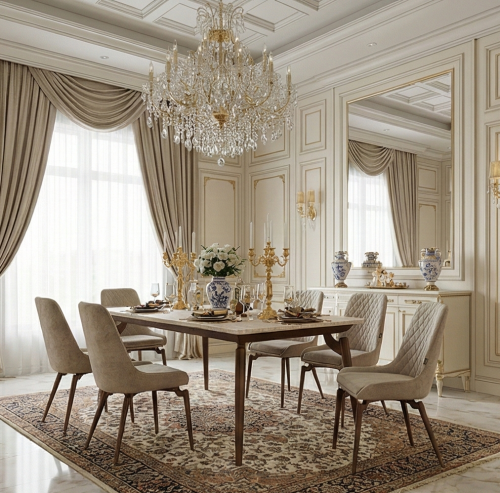 طاولة طعام مودرن خشب 6 كراسي كافيه