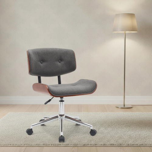 كرسي مكتب قماشي دوّار بتصميم مودرن – لون رمادي غام...