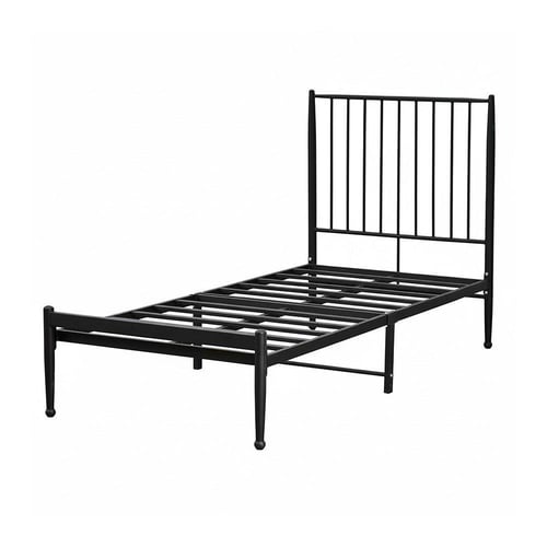 هيكل سرير معدني أسود 90×190 سم
