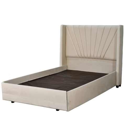 سرير خشبي بتنجيد مخملي عصري 120×200سم