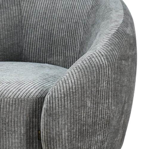 كرسي استرخاء دوار قماشي فاخر رمادي غامق