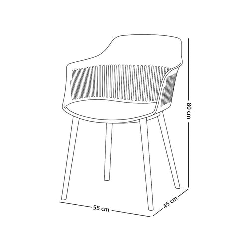 كرسي مودرن بلاستيك مع تنجيد قماش بيج