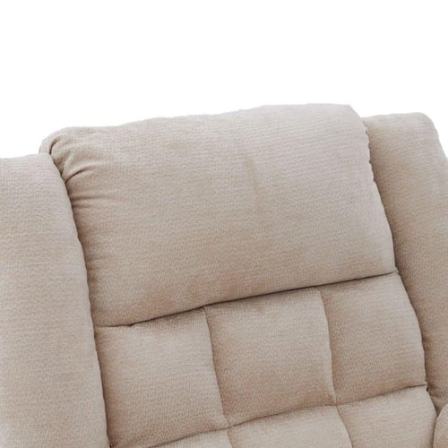 كرسي السعادة استرخاء فخم هزاز دوار قماشي مودرن بيج