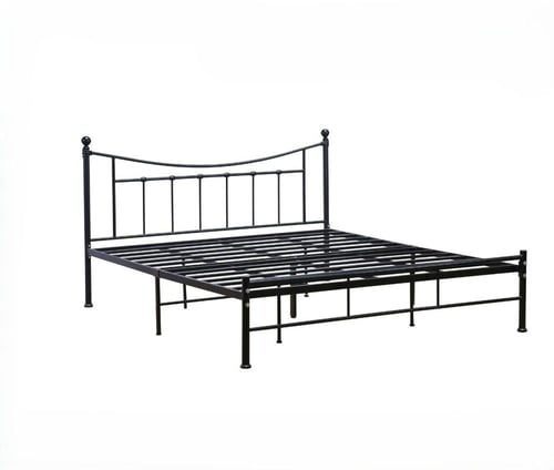 سرير حديد أسود مقاس 180×200 بتصميم حديث ومتين