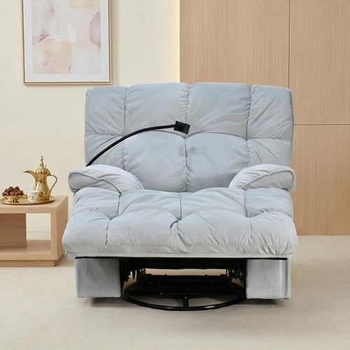 كرسي الغيمة استرخاء فخم هزاز دوار بحامل جوال رمادي...