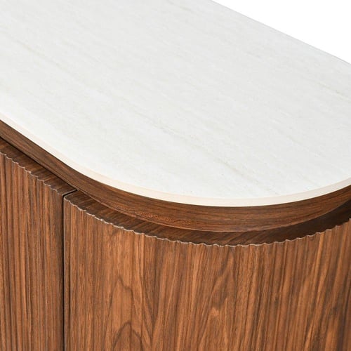 دولاب بوفيه صالة مودرن خشبي بسطح رخامي فاخر