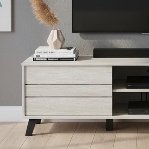 وحدة تلفاز مودرن خشبية رمادي 160 سم