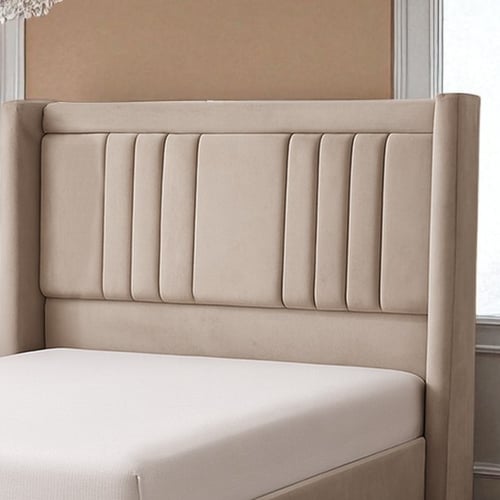 سرير خشبي بتنجيد مخملي 120×200 سم