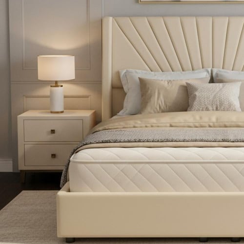 سرير خشبي بتنجيد مخملي عصري 180×200سم