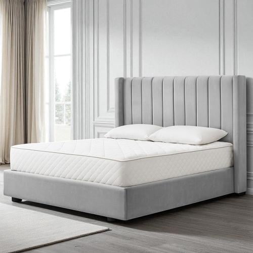 سرير خشبي بتنجيد مخملي 120×200 سم