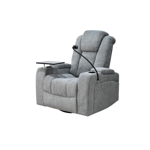 كرسي الملوك استرخاء هزاز دوار مع رف طاولة رصاصي