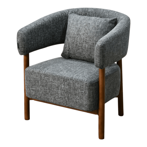 كرسي مفرد فخم قماش بهيكل خشبي مودرن