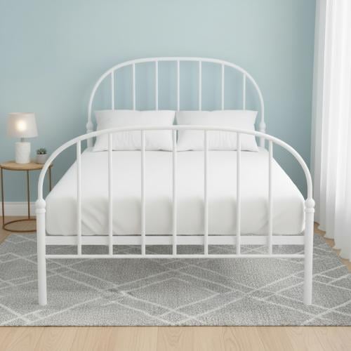 هيكل سرير معدني أبيض 180×200 سم