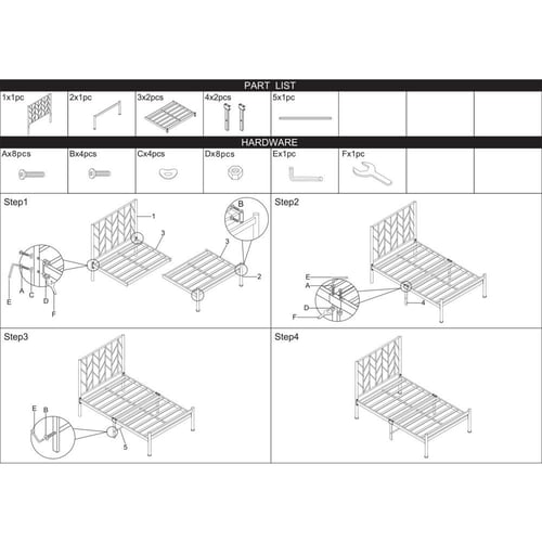 سرير معدني 200x180 سم اسود اغصان