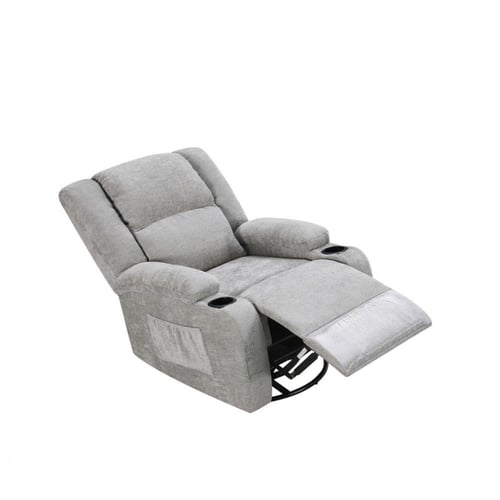 كرسي لواني استرخاء فخم هزاز دوار قماشي مودرن رمادي...