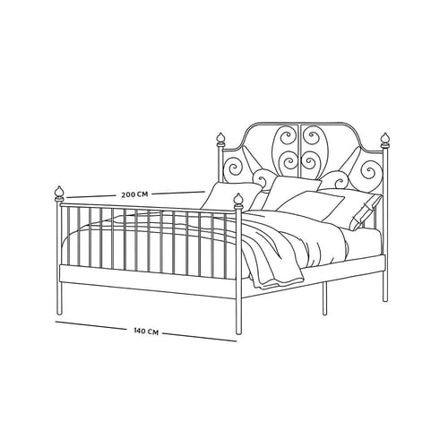 هيكل سرير نافيرا اسود 140x200 سم