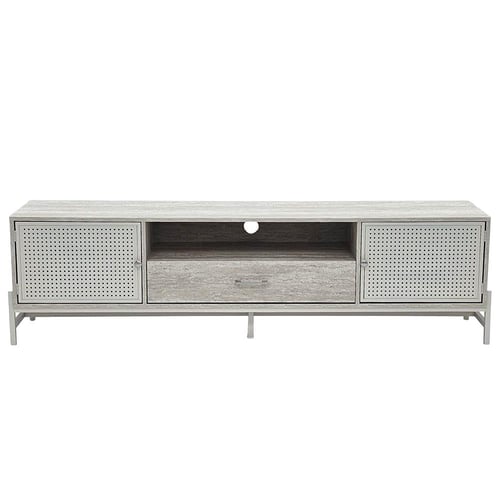 وحدة تلفاز خشبية مودرن رمادي 180 سم