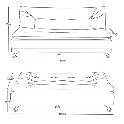كنبة قابلة للتعديل إلى سرير - كاكي