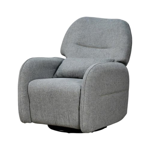 كرسي استرخاء فخم هزاز دوار قماشي مودرن رمادي غامق