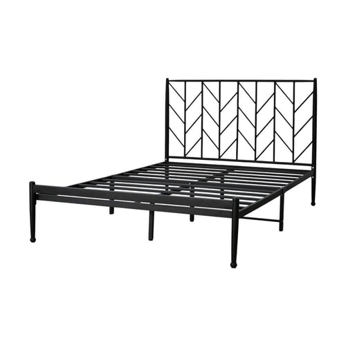 سرير معدني 200x180 سم اسود اغصان