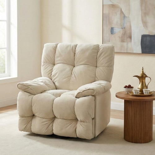 كرسي الغيمة استرخاء فخم هزاز دوار بحامل جوال بيج