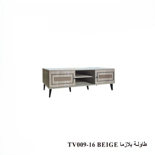 طاولة تلفاز خشبية مودرن بلون رمادي فاتح 160سم
