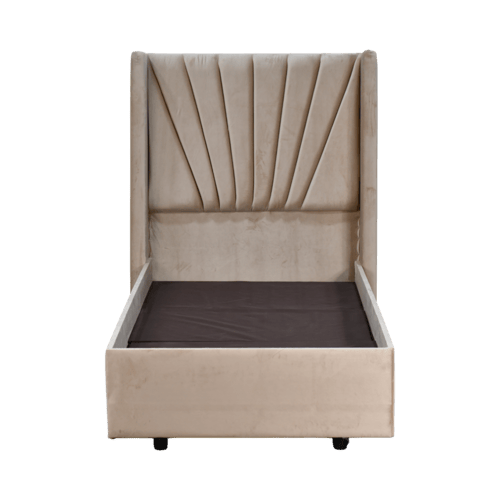 سرير خشبي بتنجيد مخملي فاخر 90×190 سم