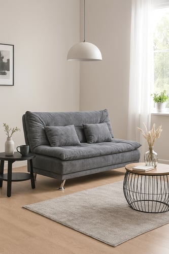 كنبة قابلة للتعديل إلى سرير - رمادي غامق