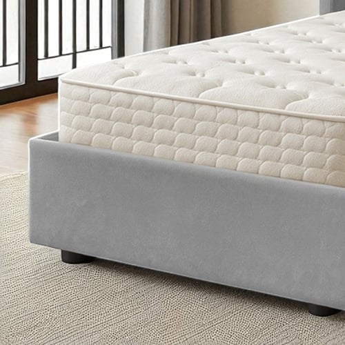 سرير خشبي بتنجيد مخملي عصري 90×190 سم