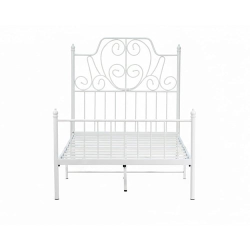 هيكل سرير معدني أبيض 200×120 سم