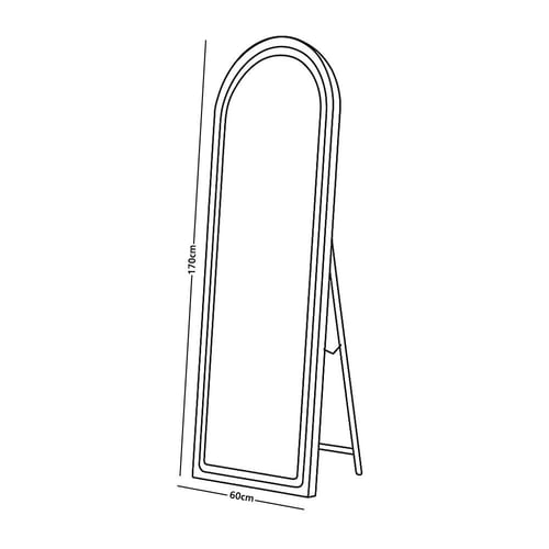مرآة استاند مضيئة بإطار ذهبي 170×60 سم