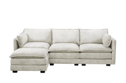 كنبة زاوية مودرن قماش عملية بيج