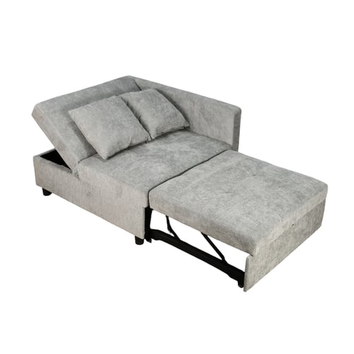 كنب سرير فخم مع تخزين رصاصي فاتح